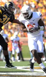 Justin Blackmon makes a touchdown catch in 2011's Oklahoma State win over Missouri.