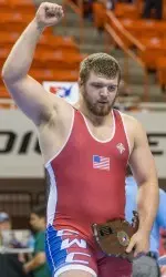 Austin Marsden after winning the 120 kilo title