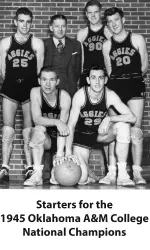 Weldon Kern (front left) was a starter for both the 1945 and '46 NCAA Championship teams.