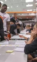 The Oklahoma State football team reported for training camp Thursday.