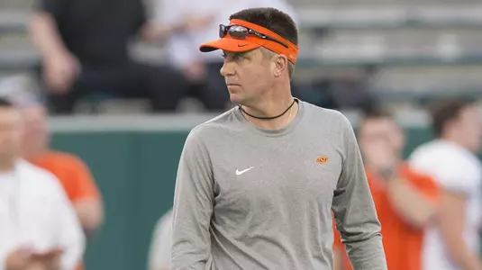 MIke Gundy at Tulane Sugar Bowl Practice