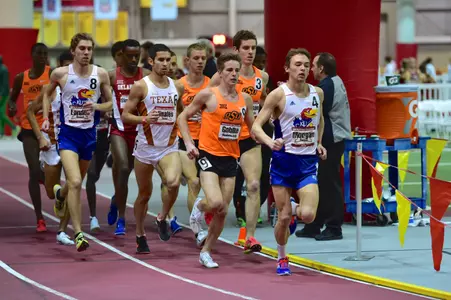 Brian Gohlke, Fabian Clarkson, Craig Nowak and Cerake Geberkidane at the 2015 Big 12 Indoor Championships