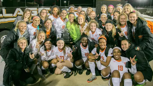 Team with Big 12 trophy 2017