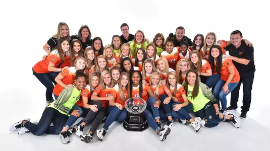 2017 Big 12 Soccer champions with trophy