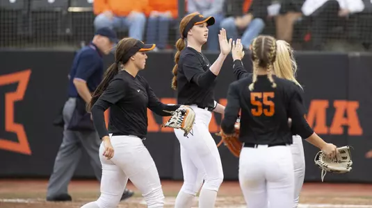 Image Taken at the Oklahoma State Cowgirls vs North Texas Mean Green Softball Game, Wednesday, October 17, 2018, Cowgirl Softball Complex, Stillwater, OK. Bruce Waterfield/OSU Athletics