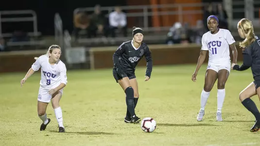 Image Taken at the Oklahoma State Cowgirls vs TCU Horned Frogs Soccer Match, Thursday, October 25, 2018, Neal Patterson Stadium, Stillwater, OK. Bruce Waterfield/OSU Athletics