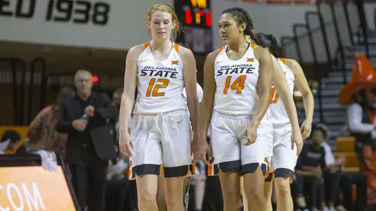 Image Taken at the Oklahoma State Cowgirls vs Northeastern State Riverhawks Women's Basketball Game, Sunday, October 28, 2018, Gallagher-Iba Arena, Stillwater, OK. Bruce Waterfield/OSU Athletics