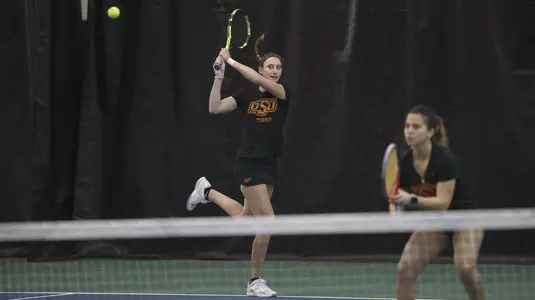 Image Taken at the Oklahoma State Cowgirls vs Florida Gators Tennis Match, Wednesday, February 7, 2018, Greenwood Tennis Center, Stillwater, OK. Bruce Waterfield/OSU Athletics