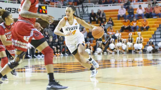 Image Taken at the Oklahoma State Cowgirls vs Arkansas State Red Wolves Women's Basketball Game, Friday, November 9, 2018, Gallagher-Iba Arena, Stillwater, OK. Bruce Waterfield/OSU Athletics