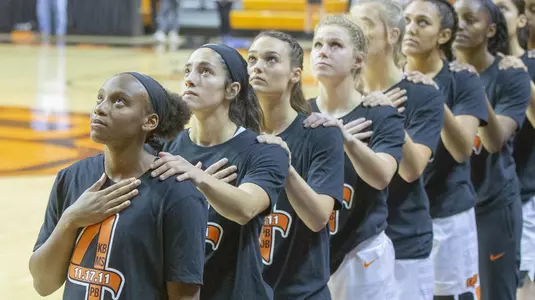 Image Taken at the Oklahoma State Cowgirls vs Prairie View A&M Panthers Women's Basketball Game, Thursday, November 15, 2018, Gallagher-Iba Arena, Stillwater, OK. Bruce Waterfield/OSU Athletics