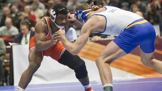 Image Taken at the 2018 NCAA Wrestling Championships, Day 3, Session 1, Saturday, March 17, 2018, Quicken Loans Arena, Cleveland, OH. Bruce Waterfield:OSU Athletics