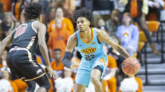 Image Taken at the Oklahoma State Cowboys vs Charleston Cougars Basketball Game, Sunday, November 19, 2018, Gallagher-Iba Arena, Stillwater, OK. Bruce Waterfield/OSU Athletics