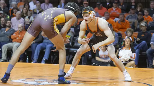Image Taken at the Oklahoma State Cowboys vs Wyoming Cowboys Wrestling Dual, Sunday, November 25th, 2018, Gallagher-Iba Arena, Stillwater, OK. Bruce Waterfield/OSU Athletics