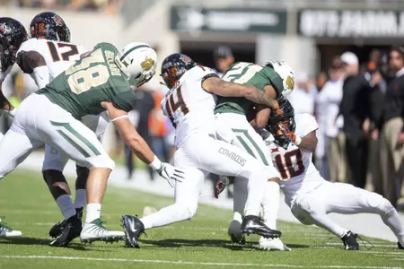 Image Taken at the Baylor Bears vs Oklahoma State Cowboys Football Game, Saturday, November 3, 2018, McLane Stadium, Waco, TX. Bruce Waterfield/OSU Athletics