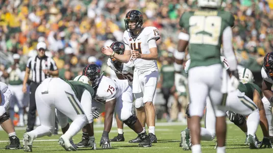 Image Taken at the Baylor Bears vs Oklahoma State Cowboys Football Game, Saturday, November 3, 2018, McLane Stadium, Waco, TX. Bruce Waterfield/OSU Athletics