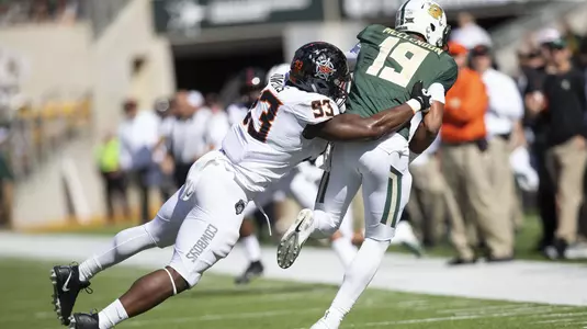 Image Taken at the Baylor Bears vs Oklahoma State Cowboys Football Game, Saturday, November 3, 2018, McLane Stadium, Waco, TX. Bruce Waterfield/OSU Athletics