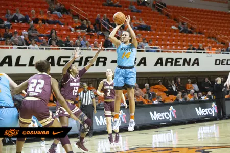 Image Taken at the Oklahoma State Cowgirls vs Texas State Bobcats Women's Basketball Game, Friday, November 30, 2018, Gallagher-Iba Arena, Stillwater, OK. Bruce Waterfield/OSU Athletics