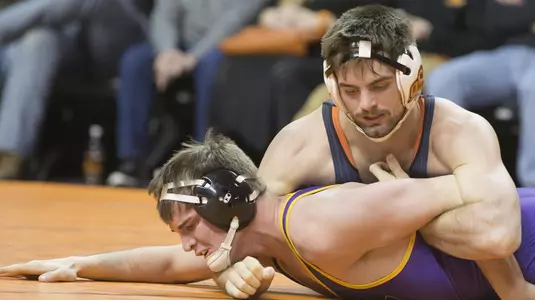 Image Taken at the Oklahoma State Cowboys vs Northern Iowa Panthers Wrestling Dual, Saturday, February 3, 2018, Gallagher-Iba Arena, Stillwater, OK. Bruce Waterfield/OSU Athletics