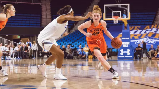 Image Taken At Oklahoma State Cowgirls at UCLA, Saturday, December 15, 2018, University of California-Los Angeles, Los Angeles, CA. Courtney Bay/OSU Athletics