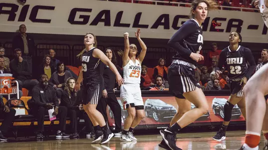 Oklahoma State Cowboys vs Oral Roberts Golden Eagles Women's Basketball Game, Friday, December 21, 2018, Gallagher-Iba Arena, Stillwater, OK. Courtney Bay/OSU Athletics
