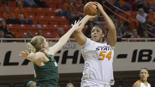 Image Taken at the Oklahoma State Cowgirls vs Baylor Bears Women's Basketball Game, Tuesday, February 13, 2018, Gallagher-Iba Arena, Stillwater, OK. Bruce Waterfield/OSU Athletics