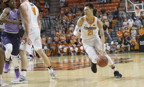 Image Taken at Oklahoma State Cowboys vs Kansas State Wildcats Basketball Game, Wednesday, February 14, 2018, Gallagher-Iba Arena, Stillwater, OK. Bruce Waterfield/OSU Athletics