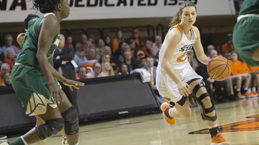 Image Taken at the Oklahoma State Cowgirls vs Baylor Bears Women's Basketball Game, Tuesday, February 13, 2018, Gallagher-Iba Arena, Stillwater, OK. Bruce Waterfield/OSU Athletics