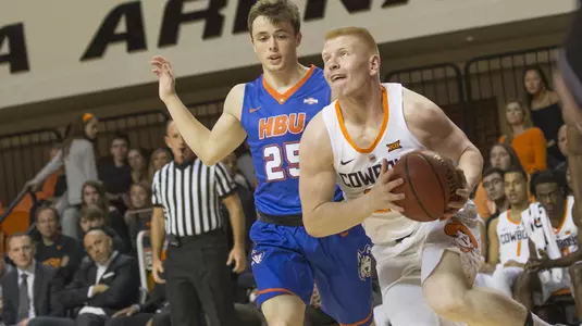 Image Taken at Oklahoma State Cowboys vs Houston Baptist Huskies Basketball Game, Sunday, November 26, 2017, Gallagher-Iba Arena, Stillwater, OK. Bruce Waterfield/OSU Athletics