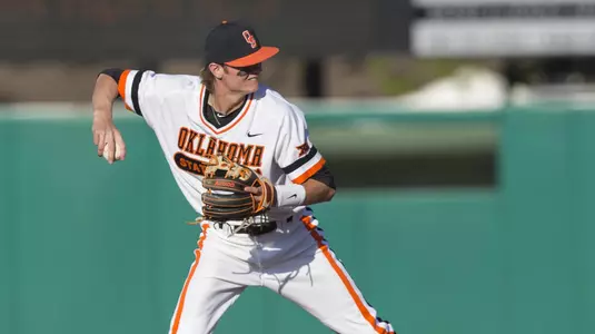 Image Taken at the Oklahoma State Cowboys vs Lamar Cardinals Baseball Game, Friday, May 5, 2017, Allie P. Reynolds Stadium, Stillwater, OK. Bruce Waterfield/OSU Athletics