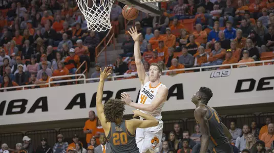 Image Taken at Oklahoma State Cowboys vs Texas Longhorns Basketball Game, Saturday, January 13, 2018, Gallagher-Iba Arena, Stillwater, OK. Bruce Waterfield/OSU Athletics