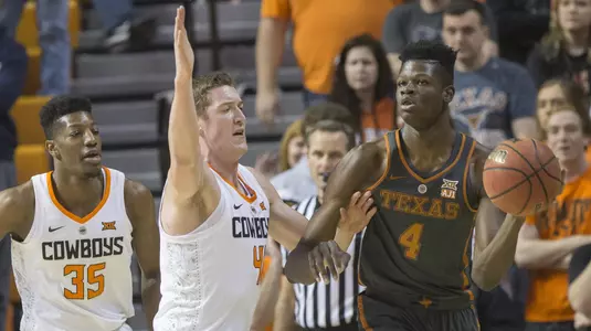 Image Taken at Oklahoma State Cowboys vs Texas Longhorns Basketball Game, Saturday, January 13, 2018, Gallagher-Iba Arena, Stillwater, OK. Bruce Waterfield/OSU Athletics