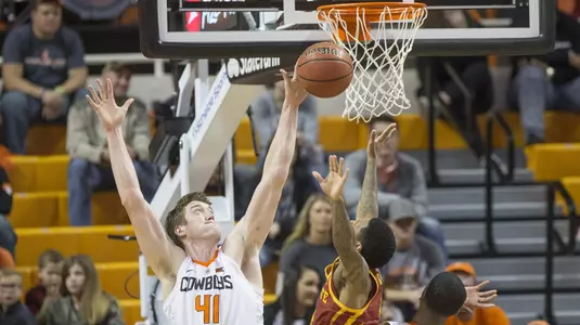 Image Taken at Oklahoma State Cowboys vs Iowa State Cyclones Basketball Game, Saturday, January 6, 2018, Gallagher-Iba Arena, Stillwater, OK. Bruce Waterfield/OSU Athletics