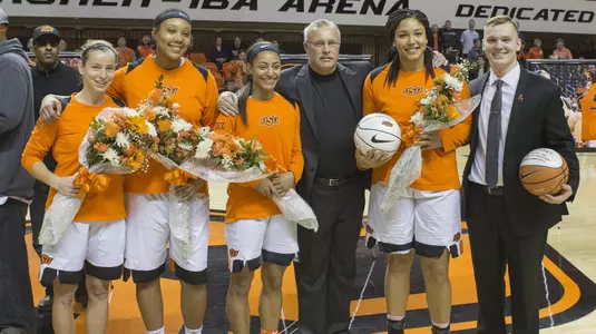 Image Taken at the Oklahoma State Cowgirls vs TCU Horned Frogs Women's Basketball Game, Monday, February 26, 2018, Gallagher-Iba Arena, Stillwater, OK. Bruce Waterfield/OSU Athletics