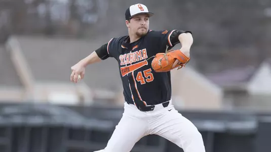 Image Taken at the Oklahoma State Cowboys vs Marist Red Foxes Baseball Game, Saturday, February 24, 2018, Allie P. Reynolds Stadium Stadium, Stillwater, OK. Bruce Waterfield/OSU Athletics