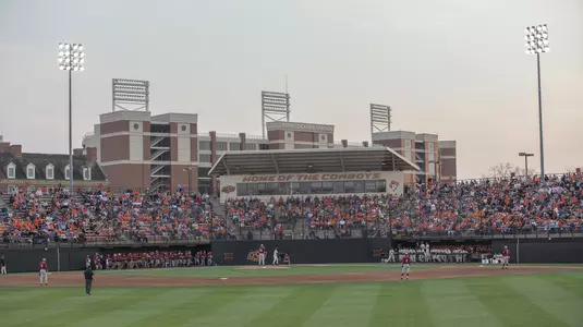 Image Taken at the Oklahoma State Cowboys vs Oklahoma Sooners Baseball Game, Tuesday, March 21, 2017, Allie P. Reynolds Stadium, Stillwater, OK. Bruce Waterfield/OSU Athletics