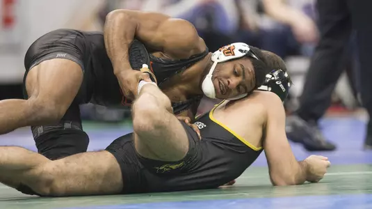 Image Taken at the 2018 NCAA Wrestling Championships, Day 2, Session 1, Friday, March 16, 2018, Quicken Loans Arena, Cleveland, OH. Bruce Waterfield:OSU Athletics