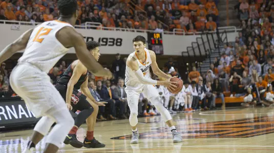 Image Taken at Oklahoma State Cowboys vs Stanford Cardinal, NIT Second Round Basketball Game, Monday, March 19, 2018, Gallagher-Iba Arena, Stillwater, OK. Bruce Waterfield/OSU Athletics