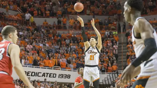 Image Taken at Oklahoma State Cowboys vs Western Kentucky Hilltoppers, NIT Quarterfinal Round Basketball Game, Wednesday, March 21, 2018, Gallagher-Iba Arena, Stillwater, OK. Bruce Waterfield/OSU Athletics