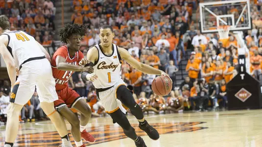 Image Taken at Oklahoma State Cowboys vs Western Kentucky Hilltoppers, NIT Quarterfinal Round Basketball Game, Wednesday, March 21, 2018, Gallagher-Iba Arena, Stillwater, OK. Bruce Waterfield/OSU Athletics