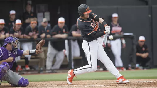 Image Taken at the Oklahoma State Cowboys vs TCU Horned Frogs Baseball Game, Saturday, March 31, 2018, Allie P. Reynolds Stadium Stadium, Stillwater, OK. Bruce Waterfield/OSU Athletics