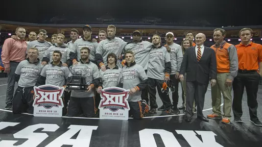 Image Taken at the Big 12 Wrestling Championship Finals, Sunday, March 4, 2017, BOK Center, Tulsa, OK. Bruce Waterfield:OSU Athletics