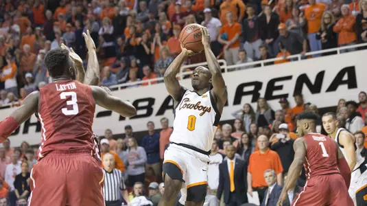 Image Taken at Oklahoma State Cowboys vs Oklahoma Sooners Basketball Game, Saturday, January 18, 2018, Gallagher-Iba Arena, Stillwater, OK. Bruce Waterfield/OSU Athletics