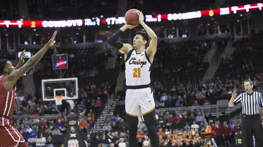 Image Taken at the 2018 Phillips 66 Big 12 Basketball Tournament, Oklahoma State Cowboys vs Oklahoma Sooners, Wednesday, March 7, 2018, Sprint Center, Kansas City, MO. Bruce Waterfield/OSU Athletics