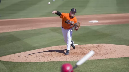Image Taken at the Oklahoma State Cowboys vs Marist Red Foxes Baseball Game, Sunday, February 25, 2018, Allie P. Reynolds Stadium Stadium, Stillwater, OK. Bruce Waterfield/OSU Athletics