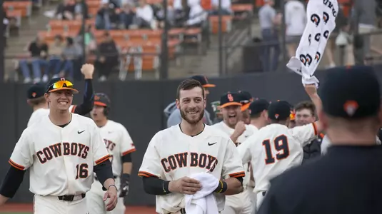 Image Taken at the Oklahoma State Cowboys vs Wichita State Shockers Baseball Game, Tuesday, April 10, 2018, Allie P. Reynolds Stadium Stadium, Stillwater, OK. Bruce Waterfield/OSU Athletics