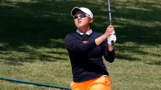 Oklahoma State JR Chih-Min Chen competing in Round 2 of  the 2018 Big 12 Women's Golf Championship at the Dallas Athletic Club on Friday, April 20, 2018