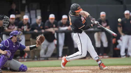 Image Taken at the Oklahoma State Cowboys vs TCU Horned Frogs Baseball Game, Saturday, March 31, 2018, Allie P. Reynolds Stadium Stadium, Stillwater, OK. Bruce Waterfield/OSU Athletics