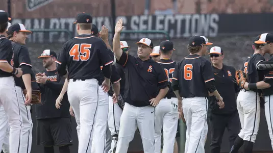 Image Taken at the Oklahoma State Cowboys vs TCU Horned Frogs Baseball Game, Saturday, March 31, 2018, Allie P. Reynolds Stadium Stadium, Stillwater, OK. Bruce Waterfield/OSU Athletics