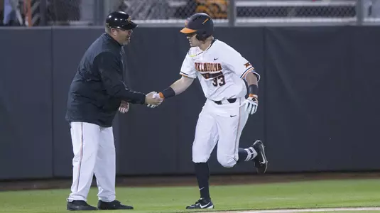 Image Taken at the Oklahoma State Cowboys vs TCU Horned Frogs Baseball Game, Friday, March 30, 2018, Allie P. Reynolds Stadium Stadium, Stillwater, OK. Bruce Waterfield/OSU Athletics
