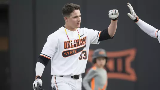 Image Taken at the Oklahoma State Cowboys vs Eastern Michigan Eagles Baseball Game, Friday, March 9, 2018, Allie P. Reynolds Stadium Stadium, Stillwater, OK. Bruce Waterfield/OSU Athletics